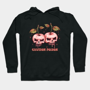 Caution Poison Skull Cherries Hoodie